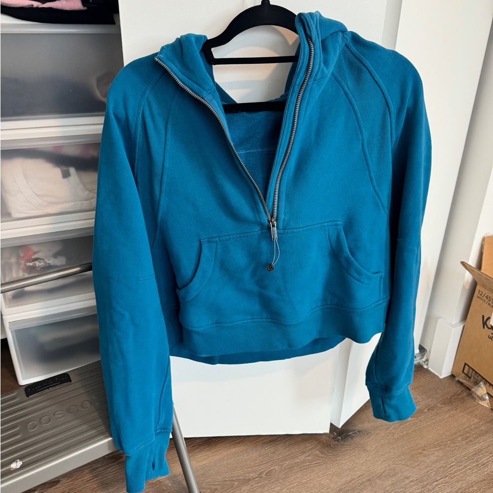 Lululemon Tidal Teal 1/2 zip oversized hoodie